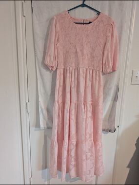 Merokeety Smocked Bodice Tiered Maxi Dress